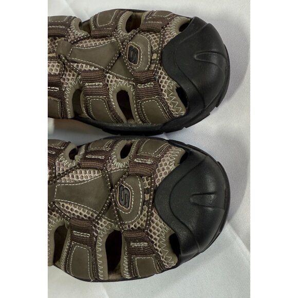 Skechers Mens Norvick Brown Leather Slip In Fisherman Sandal Size 11 - Picture 6 of 8